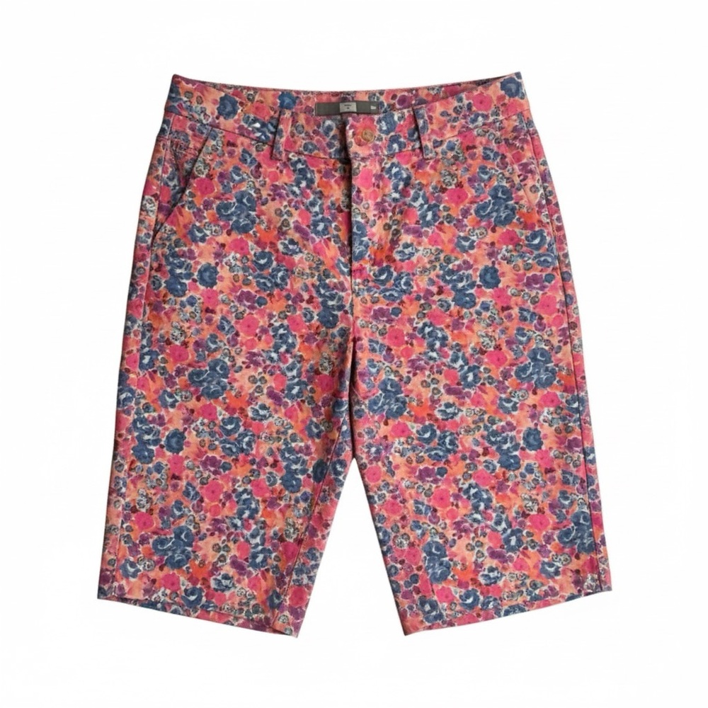 🆕 Tristan | Colourful Floral Women’s Bermuda Shorts Pink Orange Blue Bright